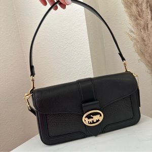 COACH Georgie Shoulder Bag Black - Pre-owned